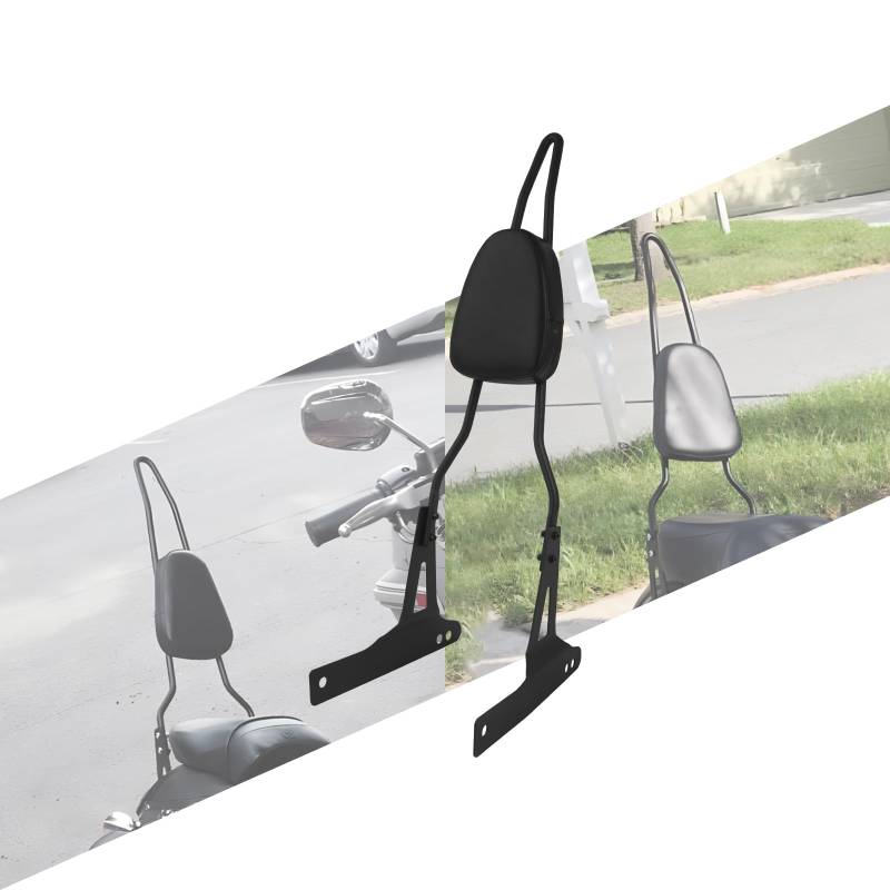 HCmotorku Motorrad-Rückenlehne, Beifahrer-Rückenlehne, Sissy Bar mit Kissen, passend für Harley Dyna Street Bob FXDB Super Glide FXD Low Rider FXDL 2006–2016 von HCmotorku
