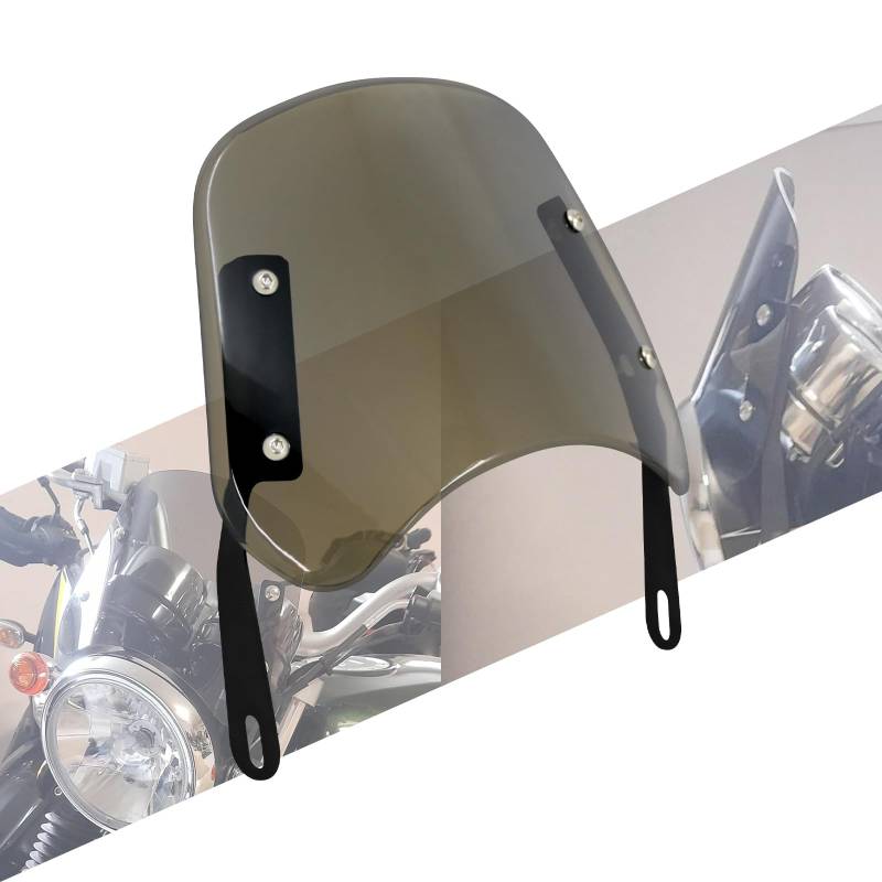 HCmotorku Motorrad Scheinwerfer Windschutzscheibe Windabweiser Windschutzscheibe Universal Fit für Harley Yamaha Kawasaki Suzuki (Braun) von HCmotorku