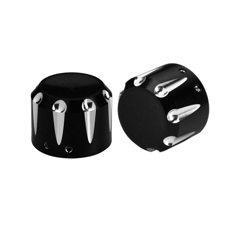 HCmotorku Motorrad Vorderachse Nut Cap passend für Harley Touring Electra Road Street Glide Softail Dyna Sportster ab 2008 schwarz von HCmotorku