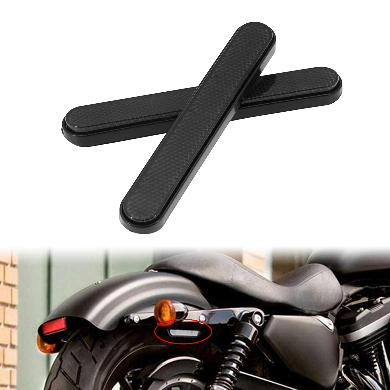 HCmotorku Motorrad Vordergabel Reflektor Aufkleber Unterschenkel Schieber Satteltasche Riegel Reflektor Abdeckung Fit für Harley Touring Dyna Softail Sportster 883 1200 Grau von HCmotorku