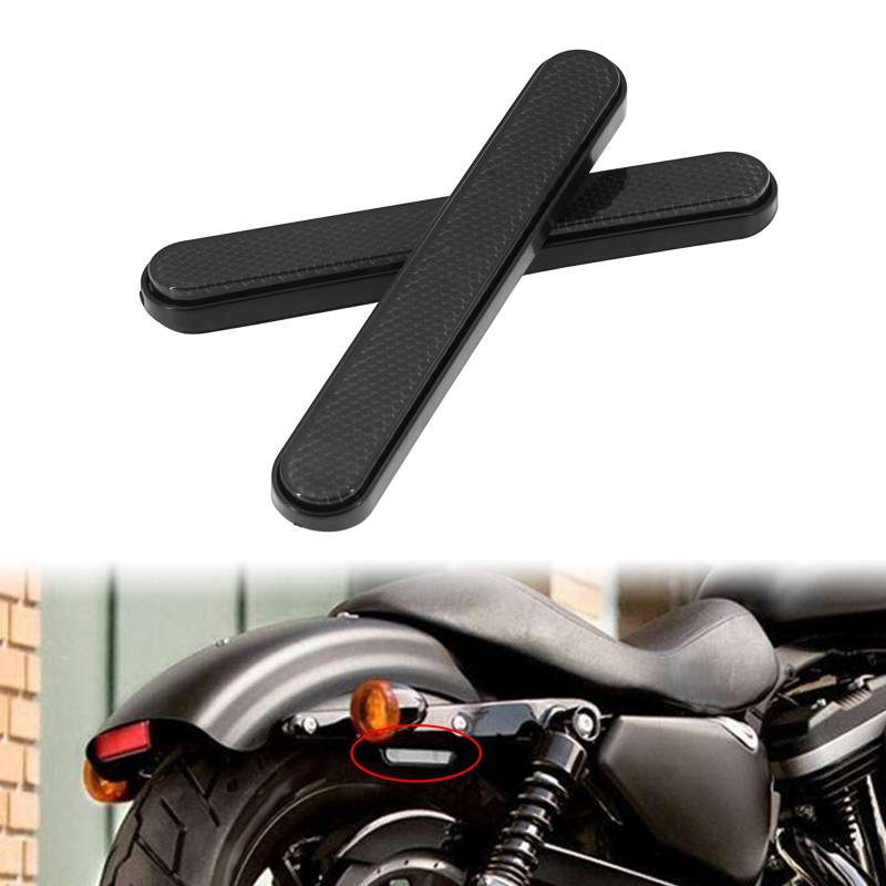 HCmotorku Motorrad Vordergabel Reflektor Aufkleber Unterschenkel Schieber Satteltasche Riegel Reflektor Abdeckung Fit für Harley Touring Dyna Softail Sportster 883 1200 Grau von HCmotorku