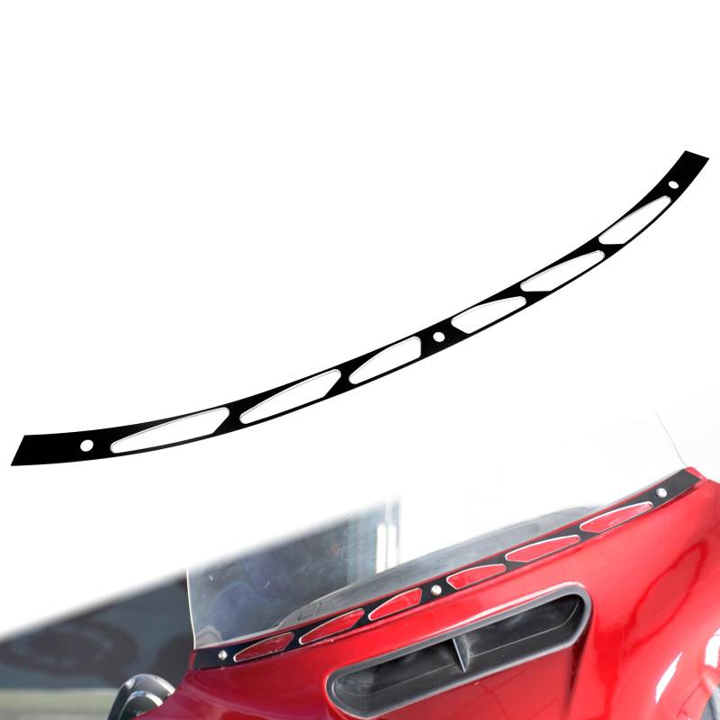HCmotorku Motorrad Windschutzscheibe Batwing Verkleidung Windschutzscheibe Trim Slots Windschutzscheibe Trim Fit Für Harley Electra Glide, Street Glide, Ultra Limited und Tri Glide 2014-up Chrom von HCmotorku