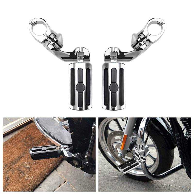 HDBUBALUS Adjustable Highway Pegs Short Angled Mount Foot Pegs Fit for Harley Electra Road King Street Glide 1 14" 32mm Engine Guard Bars von HDBUBALUS