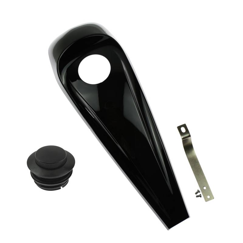 HDBUBALUS CNC Smooth Dash Fuel Console Cover and Gas Tank Cap for Harley Touring Model Schwarz von HDBUBALUS