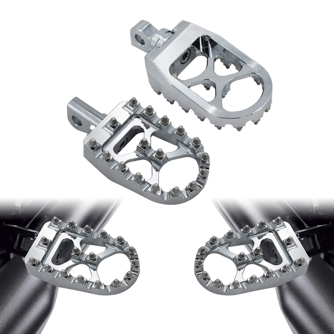 HDBUBALUS CNC breite Fußrasten, MX rotierende Fußrasten, passend für Harley Dyna Fatboy Street Bob Wide Glide Sportster Bobber Chopper Chrom HDBUBALUS CNC breite Fußrasten, MX rotierende Fußrasten, passend für Harley Dyna Fatboy Street Bob Wide Glide Sportster Bobber Chopper Chrom von HDBUBALUS