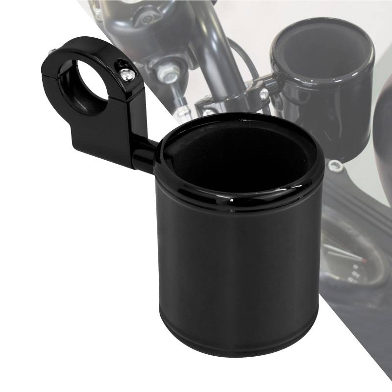 HDBUBALUS Getränkehalter für Motorradfahrer, passend für Harley-Modelle, Schwarz von HDBUBALUS