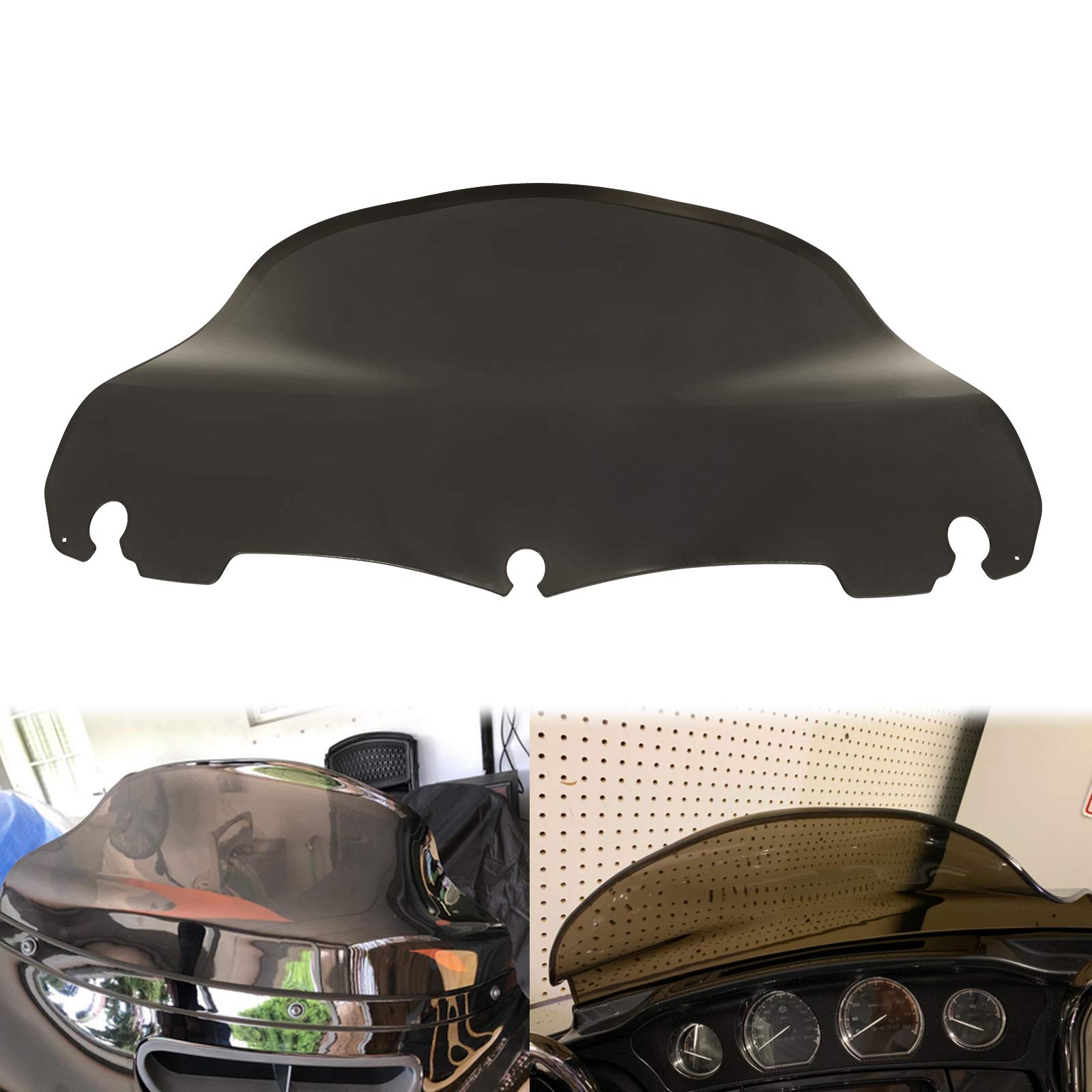 HDBUBALUS Motorcycle 9" Wave Windshield Windscreen Fit for Harley Touring Electra Street Glide 2014-2020 Brown von HDBUBALUS