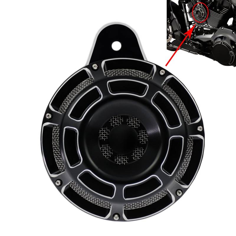 HDBUBALUS Motorcycle Beveled CNC Horn Cover Fit for Harley FLT Touring Big Twin 1991-2017 Black von HDBUBALUS
