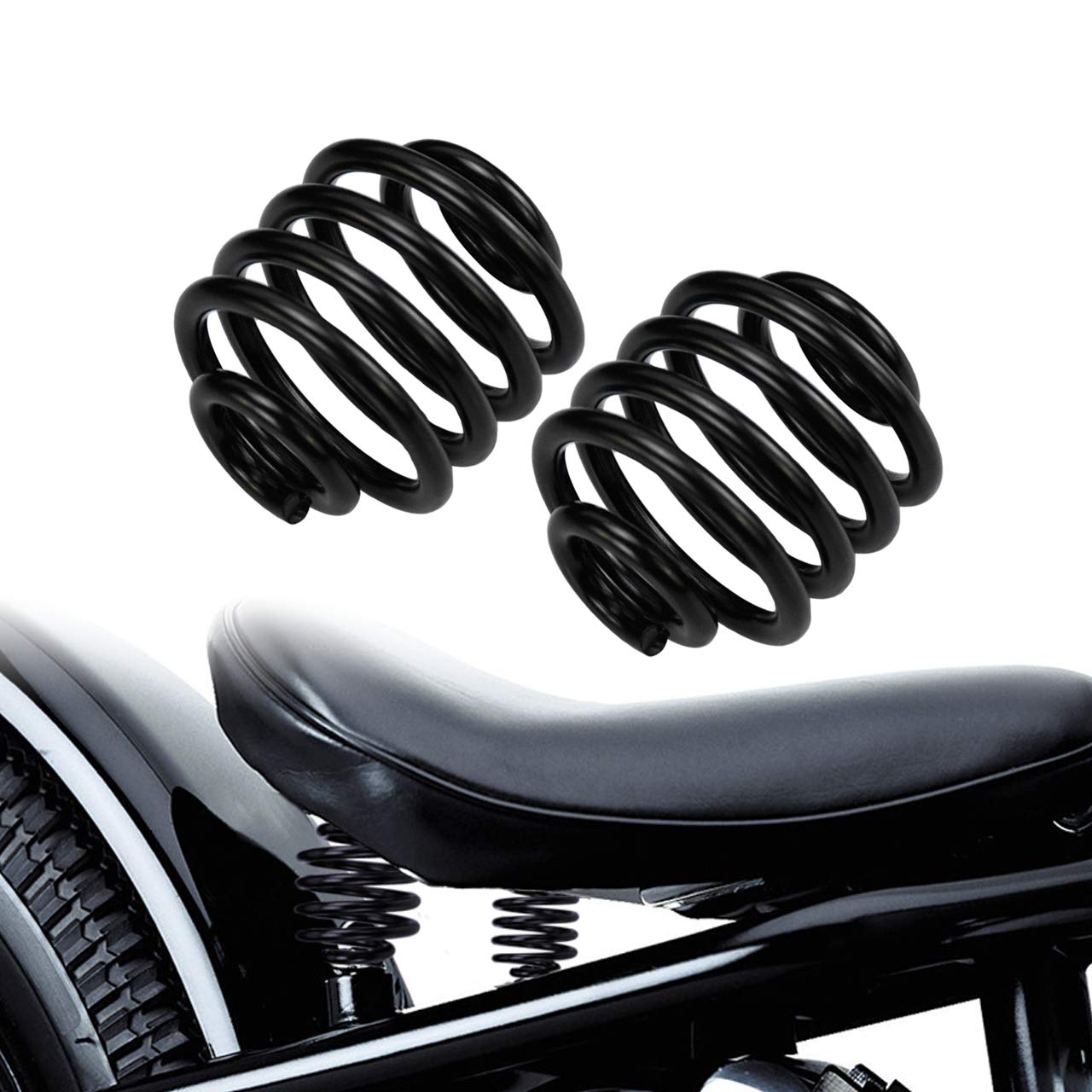 HDBUBALUS Motorcycle Solo Seat Springs Mounting 2 Inch Spring Bracket Hardware Mount Kit Fit for Harley Sportster Softail XL 883 1200 Dyna Fatboy Bobber Black 1 Pair von HDBUBALUS