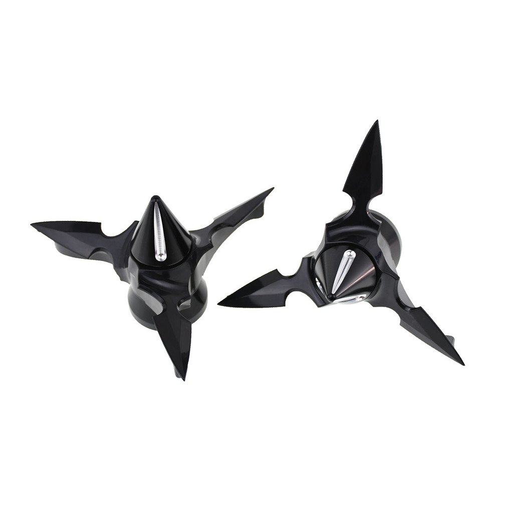 HDBUBALUS Motorcycle Spun Blade Pointed Center Spinning Front Axle Caps Fit for Harley Softail Dyna Touring XL XG V Rod VRSC Black von HDBUBALUS