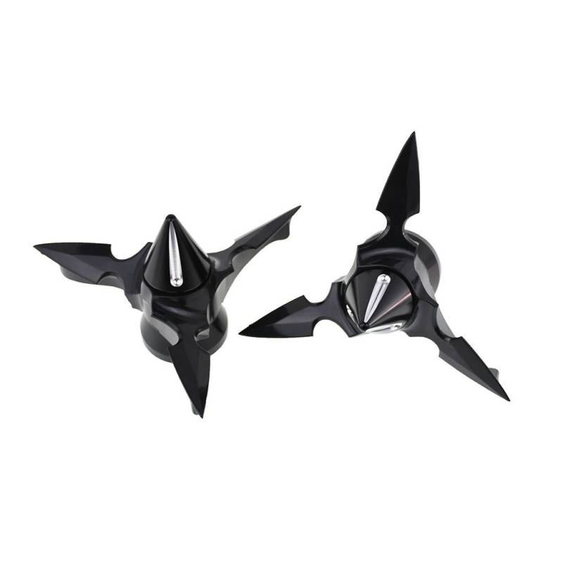 HDBUBALUS Motorcycle Spun Blade Pointed Center Spinning Front Axle Caps Fit for Harley Softail Dyna Touring XL XG V Rod VRSC Black von HDBUBALUS