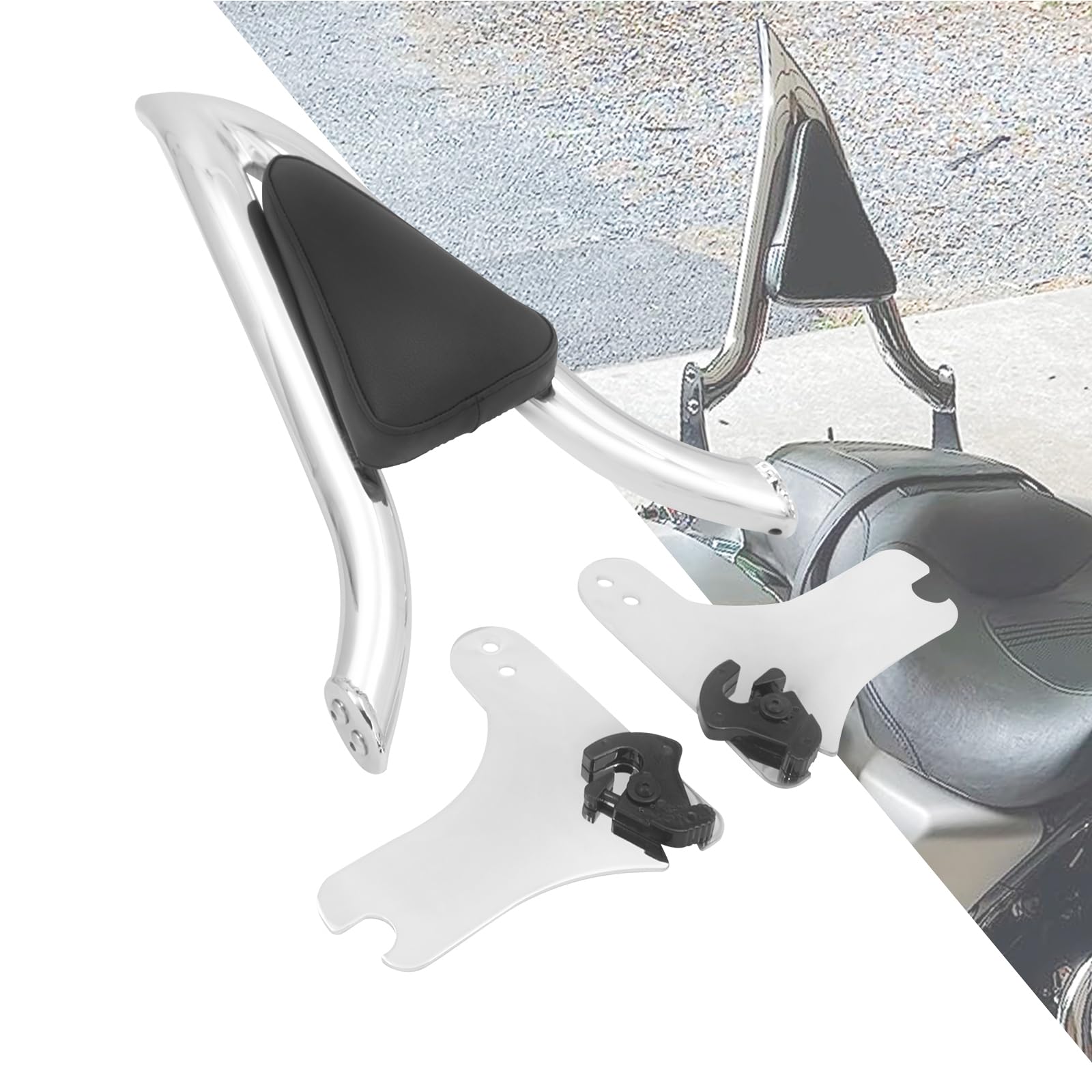 HDBUBALUS Motorrad Abnehmbare hintere Beifahrer Rückenlehne Sissy Bar Rücklehne Kissen Fit für Harley Touring Road King Road Glide Street Glide 1997-2008 Chrom HDBUBALUS Motorrad Abnehmbare hintere Beifahrer Rückenlehne Sissy Bar Rücklehne Kissen Fit für Harley Touring Road King Road Glide Street Glide 1997-2008 Chrom von HDBUBALUS