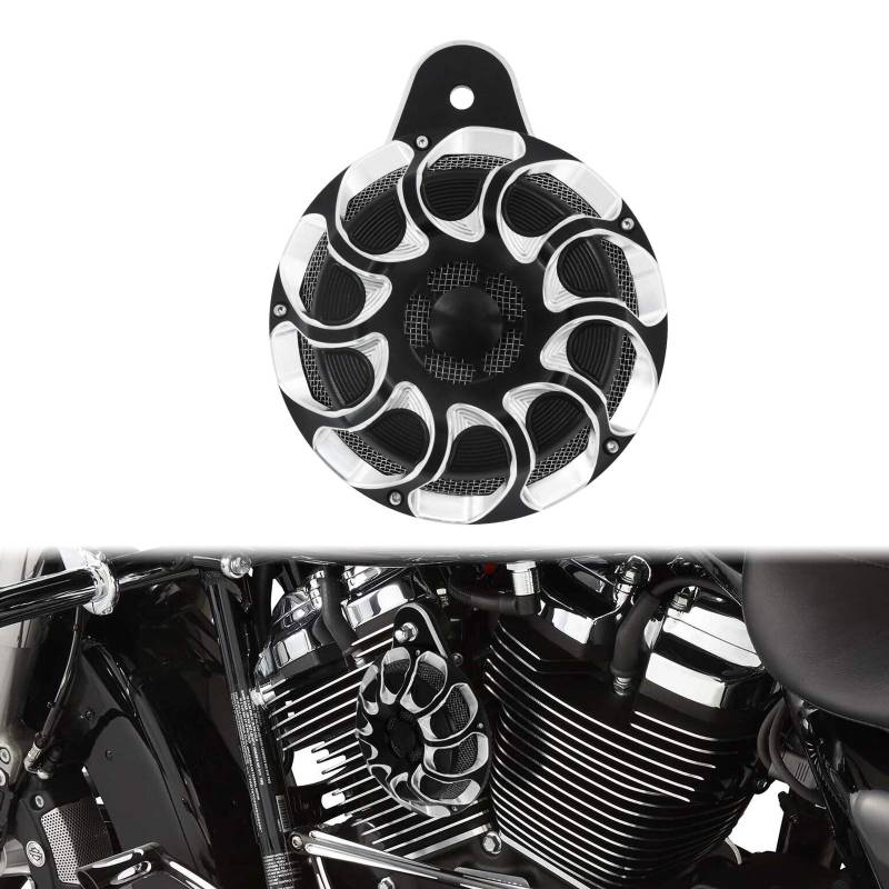 HDBUBALUS Motorrad CNC Horn Abdeckung Aluminium Lautsprecherabdeckung passend für Harley Big Twin 1991–2017 Sportster XL 2007–2018 von HDBUBALUS