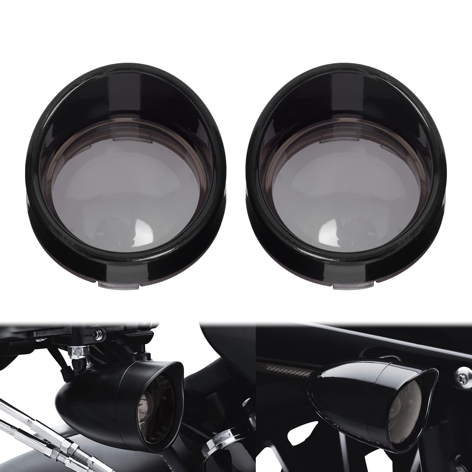 HDBUBALUS Visier-Stil Blinkerblende, Blinker, Linse, passend für Harley Touring FLHX Sportster Softail Dyna, schwarz glänzend HDBUBALUS Visier-Stil Blinkerblende, Blinker, Linse, passend für Harley Touring FLHX Sportster Softail Dyna, schwarz glänzend von HDBUBALUS