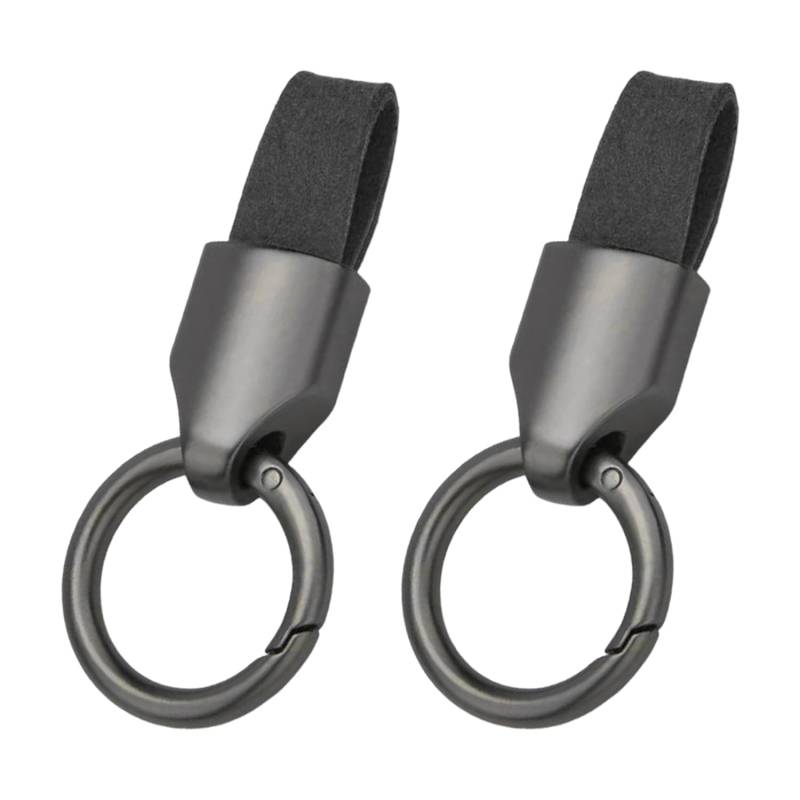 2 Stück Schwarzer Autoschlüsselkette, Kreativer Minimalistischer Schlüsselanhänger, Universeller Schlüsselkettenring, Wiederverwendbarer Schlüsselclip, Abnehmbares Schlüsselzubehör. von HDGSAFD