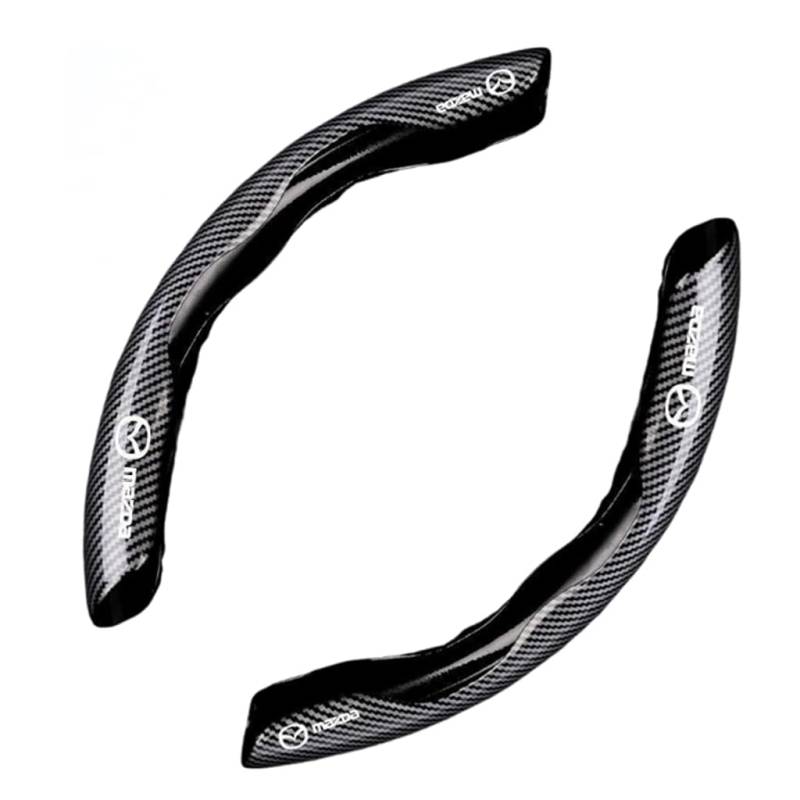2 Stück Lenkradabdeckung mit Carbonfaser-Muster für Mazda 6 Coupe 2006-2016, rutschfeste Lenkradhülle Autozubehör von HDJYCZM
