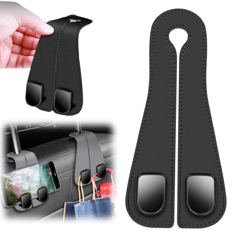 2er-Pack Haken for die Kopfstütze im Auto – Robuster Organizer for die Rückenlehne, multifunktionaler Aufbewahrungsbügel mit Getränkehalter(#3) von HDSDVNON
