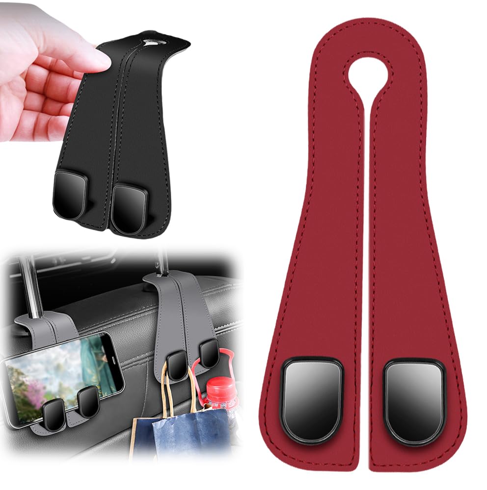 2er-Pack Haken for die Kopfstütze im Auto – Robuster Organizer for die Rückenlehne, multifunktionaler Aufbewahrungsbügel mit Getränkehalter(#5) von HDSDVNON