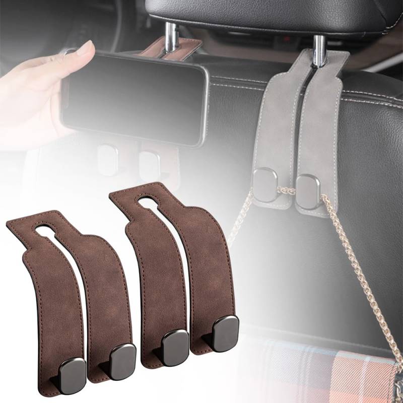 Autositz-Rückenlehnen-Organizer mit rutschfesten Haken und multifunktionaler Aufbewahrung | Universeller Fahrzeug-Organizer(2PCS-Brown) von HDSDVNON