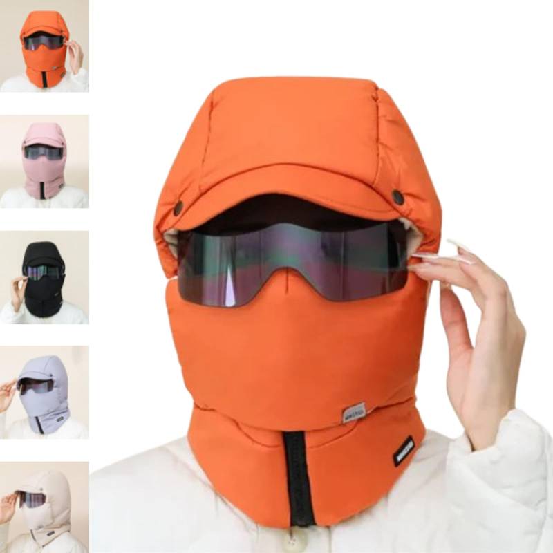 HDSDVNON Atmungsaktive Thermo-Vollgesichtsmaske – Winddichte Sturmhaube For Den Winter Und Frühling Mit Feuchtigkeitsableitendem Futter(Orange,1 Count (Pack of 1)) von HDSDVNON
