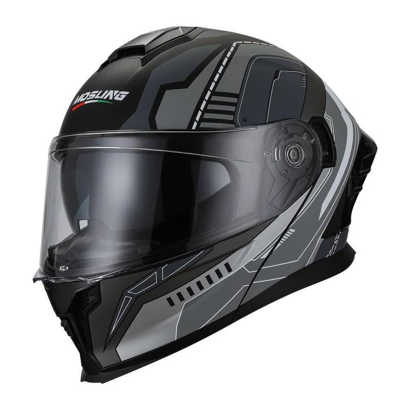 HDSDVNON DOT-zertifizierter Modularer Motorradhelm – Hochklappbares Integraldesign Mit Doppelvisier Und Bluetooth-Audiosystem(#1,S55~56CM) von HDSDVNON