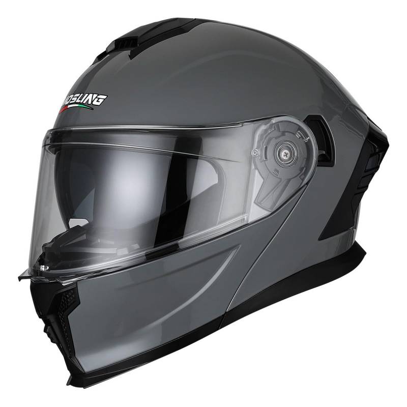 HDSDVNON DOT-zertifizierter Modularer Motorradhelm – Hochklappbares Integraldesign Mit Doppelvisier Und Bluetooth-Audiosystem(#3,S55~56CM) von HDSDVNON
