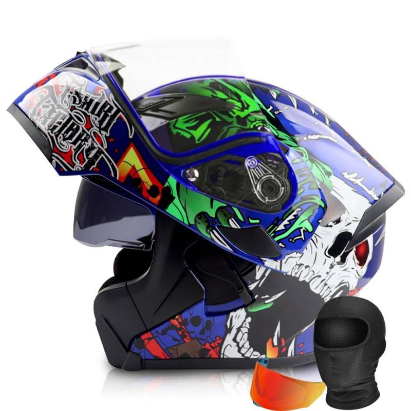 HDSDVNON DOT-zertifizierter Modularer Motorradhelm – Integral-Klappdesign Mit Antibeschlagvisier For Männer Und Frauen(#1,M57~58CM) von HDSDVNON