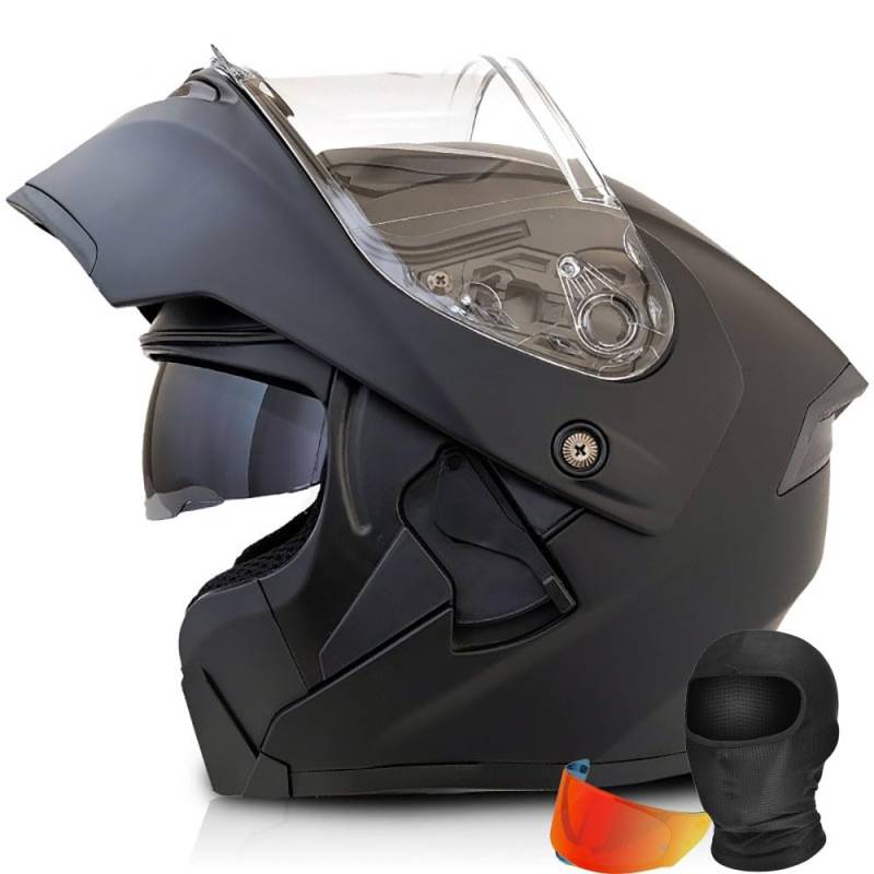 HDSDVNON DOT-zertifizierter Modularer Motorradhelm – Integral-Klappdesign Mit Antibeschlagvisier For Männer Und Frauen(#2,XXXL65CM) von HDSDVNON