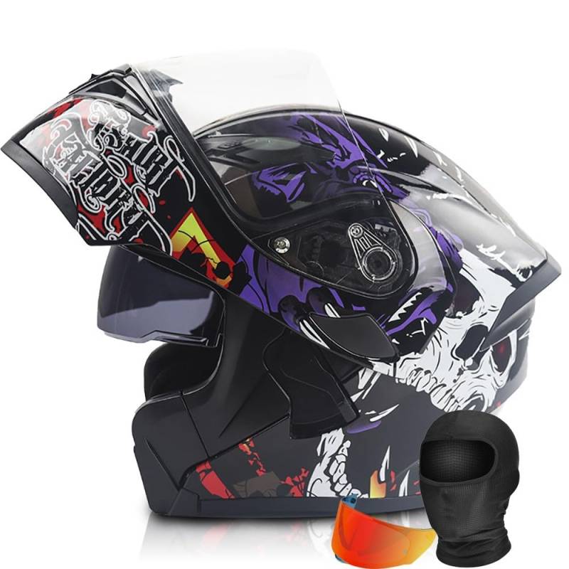 HDSDVNON DOT-zertifizierter Modularer Motorradhelm – Integral-Klappdesign Mit Antibeschlagvisier For Männer Und Frauen(#6,M57~58CM) von HDSDVNON