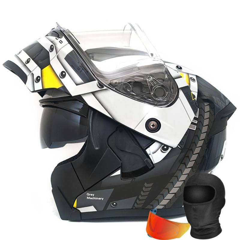 HDSDVNON DOT-zertifizierter Modularer Motorradhelm – Integral-Klappdesign Mit Antibeschlagvisier For Männer Und Frauen(#8,S55~56CM) von HDSDVNON