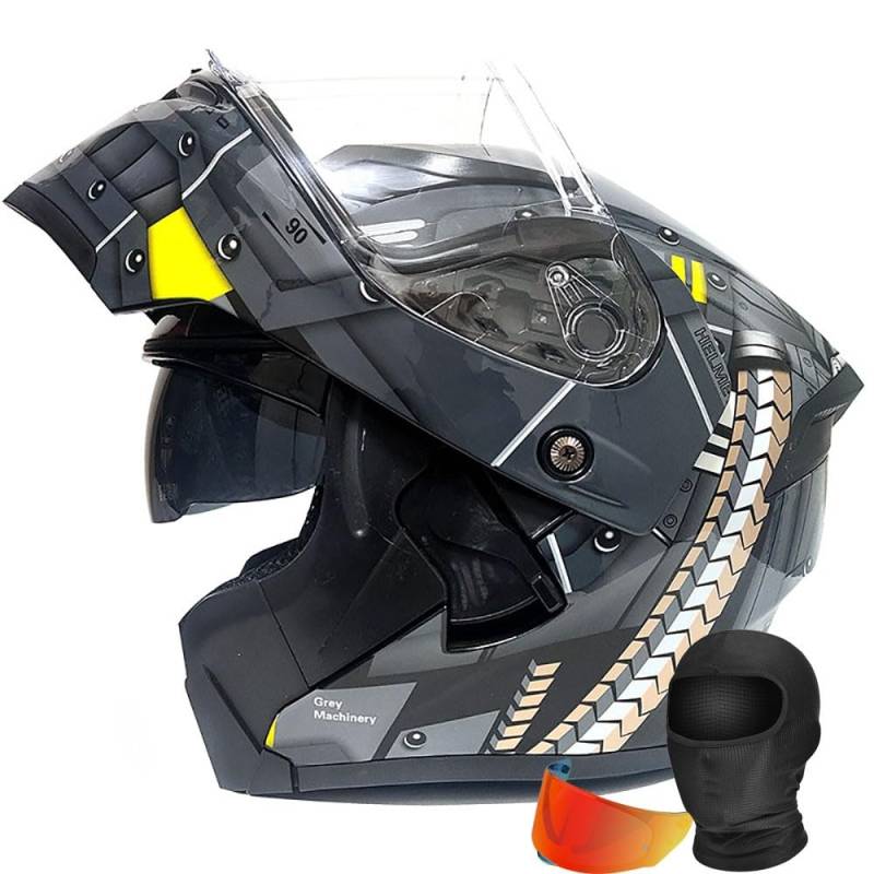 HDSDVNON DOT-zertifizierter Modularer Motorradhelm – Integral-Klappdesign Mit Antibeschlagvisier For Männer Und Frauen(#9,L59~60CM) von HDSDVNON