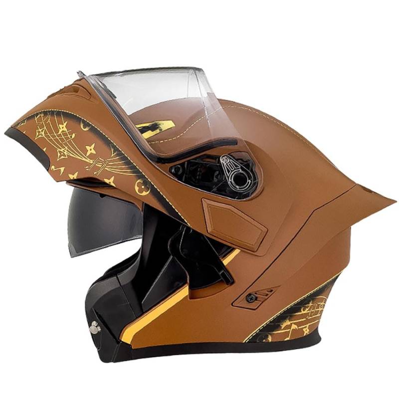 HDSDVNON Modularer Motorradhelm - Klappbarer Integralhelm mit Doppelvisier und akustischer Optimierung, Straßenfahrten(M57~58CM) von HDSDVNON