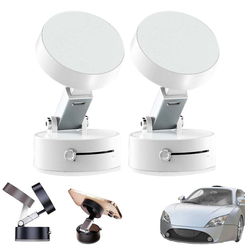 Magnetischer Vakuum-Telefonhalter – 360° drehbares und faltbares Design, starker Saugnapf fürs Auto, universelle Telefonkompatibilität(2*White) von HDSDVNON