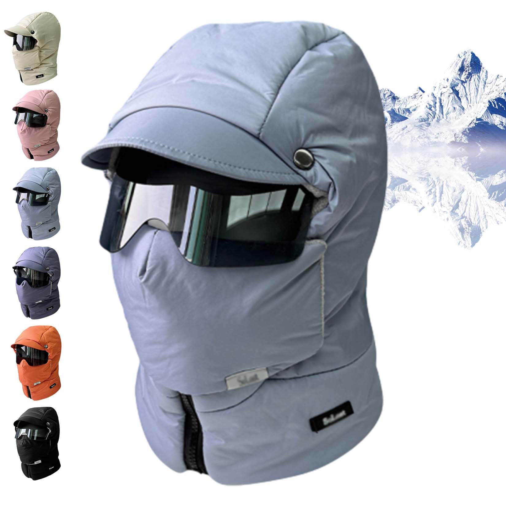 Ski-Set – Winddichte Sturmhaube mit vollständiger Abdeckung und Antibeschlag-Schutzbrille (2er-Pack) for extreme Kälte(Blue) von HDSDVNON
