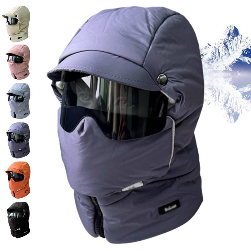 Ski-Set – Winddichte Sturmhaube mit vollständiger Abdeckung und Antibeschlag-Schutzbrille (2er-Pack) for extreme Kälte(Gray) von HDSDVNON