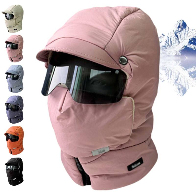 Ski-Set – Winddichte Sturmhaube mit vollständiger Abdeckung und Antibeschlag-Schutzbrille (2er-Pack) for extreme Kälte(Pink) von HDSDVNON