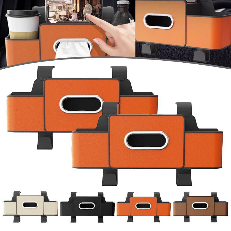 Wasserdichter Autositz-Rückenlehnen-Organizer – Universelle Aufbewahrungstasche mit 2 Getränkehaltern, Multi-Taschen-Design for SUVs, LKWs und Limousinen(2PCS A) von HDSDVNON
