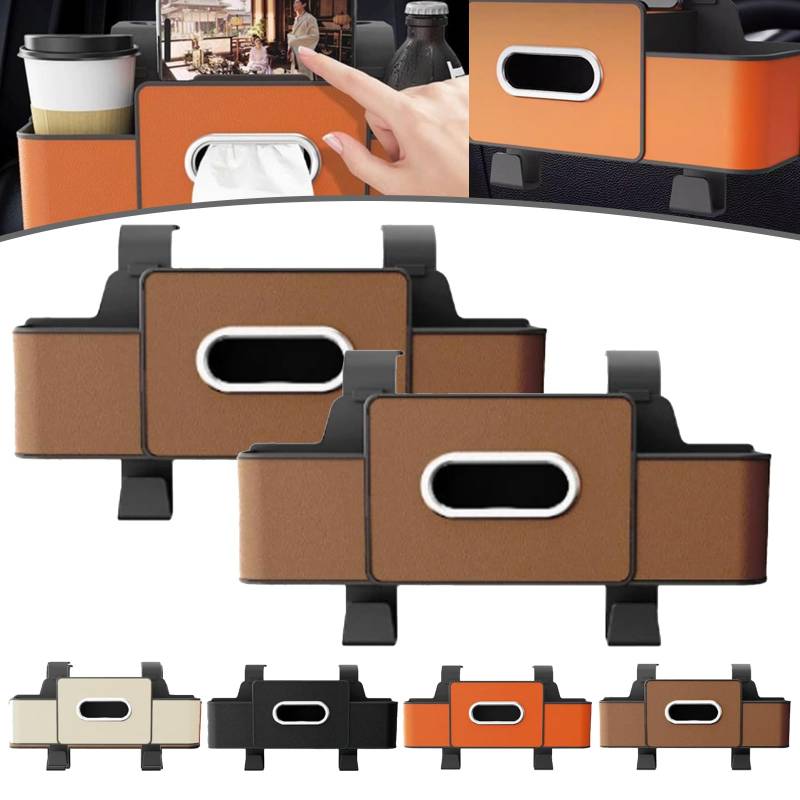 Wasserdichter Autositz-Rückenlehnen-Organizer – Universelle Aufbewahrungstasche mit 2 Getränkehaltern, Multi-Taschen-Design for SUVs, LKWs und Limousinen(2PCS C) von HDSDVNON