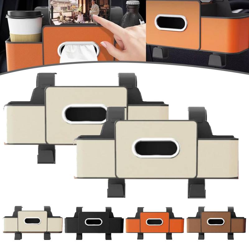Wasserdichter Autositz-Rückenlehnen-Organizer – Universelle Aufbewahrungstasche mit 2 Getränkehaltern, Multi-Taschen-Design for SUVs, LKWs und Limousinen(2PCS D) von HDSDVNON