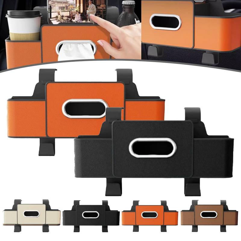 Wasserdichter Autositz-Rückenlehnen-Organizer – Universelle Aufbewahrungstasche mit 2 Getränkehaltern, Multi-Taschen-Design for SUVs, LKWs und Limousinen(2PCS E) von HDSDVNON