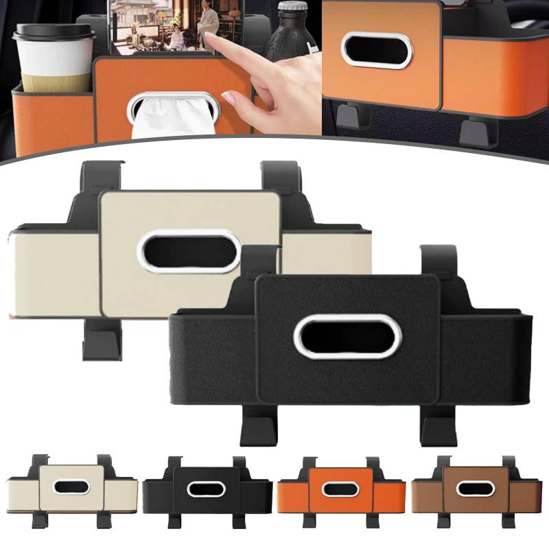 Wasserdichter Autositz-Rückenlehnen-Organizer – Universelle Aufbewahrungstasche mit 2 Getränkehaltern, Multi-Taschen-Design for SUVs, LKWs und Limousinen(2PCS F) von HDSDVNON