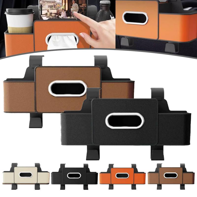 Wasserdichter Autositz-Rückenlehnen-Organizer – Universelle Aufbewahrungstasche mit 2 Getränkehaltern, Multi-Taschen-Design for SUVs, LKWs und Limousinen(2PCS G) von HDSDVNON