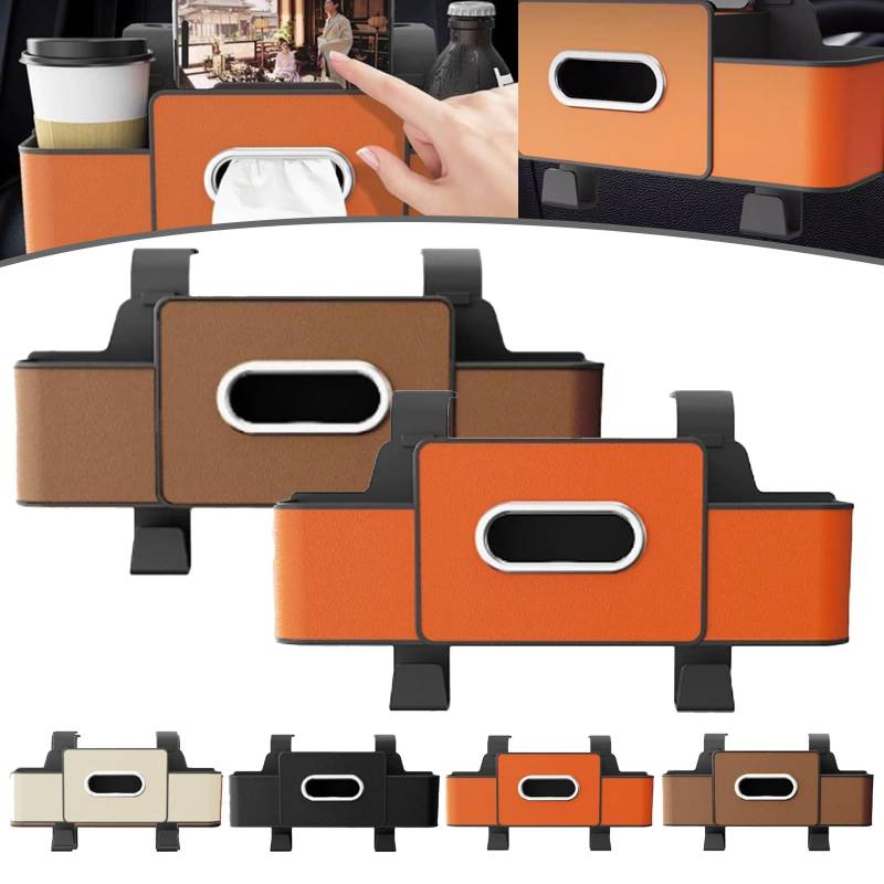 Wasserdichter Autositz-Rückenlehnen-Organizer – Universelle Aufbewahrungstasche mit 2 Getränkehaltern, Multi-Taschen-Design for SUVs, LKWs und Limousinen(2PCS I) von HDSDVNON