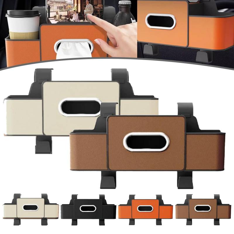 Wasserdichter Autositz-Rückenlehnen-Organizer – Universelle Aufbewahrungstasche mit 2 Getränkehaltern, Multi-Taschen-Design for SUVs, LKWs und Limousinen(2PCS J) von HDSDVNON