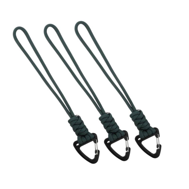 HEALEEP 3 Stück Schlüsselbund-anti-verlust-seil Karabiner Carabiner Clip Schlüsselanhänger Handgelenk Lanyard Für Telefon Schlüsselband Gegen Verlust Pp Olive Green von HEALEEP
