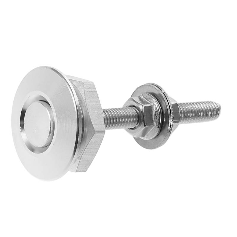 HEALEEP Haubenschloss sperren Riegel schlüssellos Rennen freigeben Auto für Stoßfängerclips Druckknopfverschluss Schnellspannschraube Haubenstift Aluminiumlegierung Silver von HEALEEP