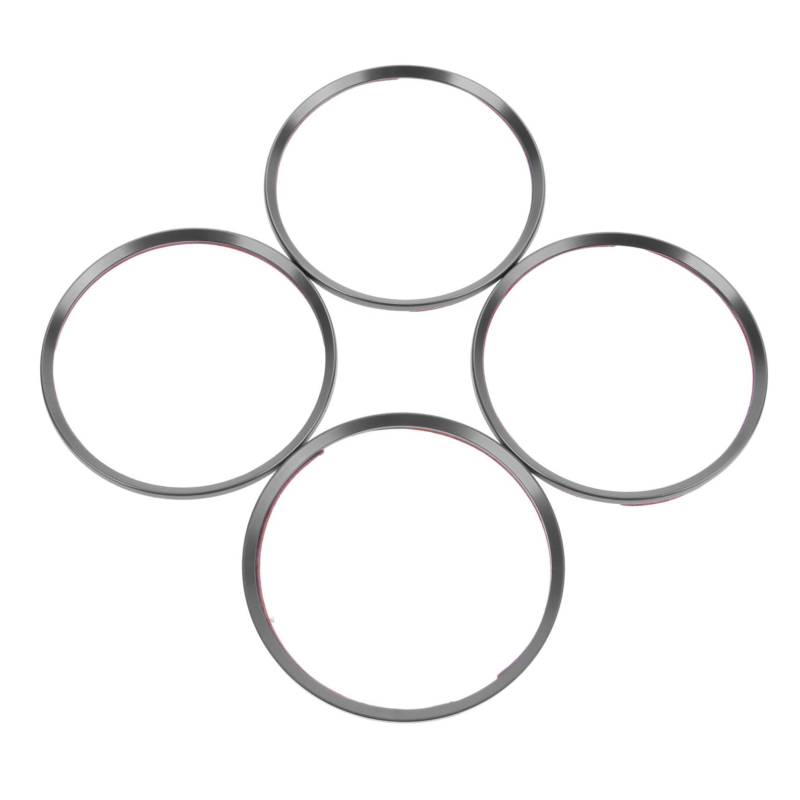 HEALLILY 4 Stück Zierring Für Die Radkappe Schlüssel Nabe Radkappen Trimmen Abdeckung Reifenkappenring Aluminiumlegierung Silver von HEALLILY