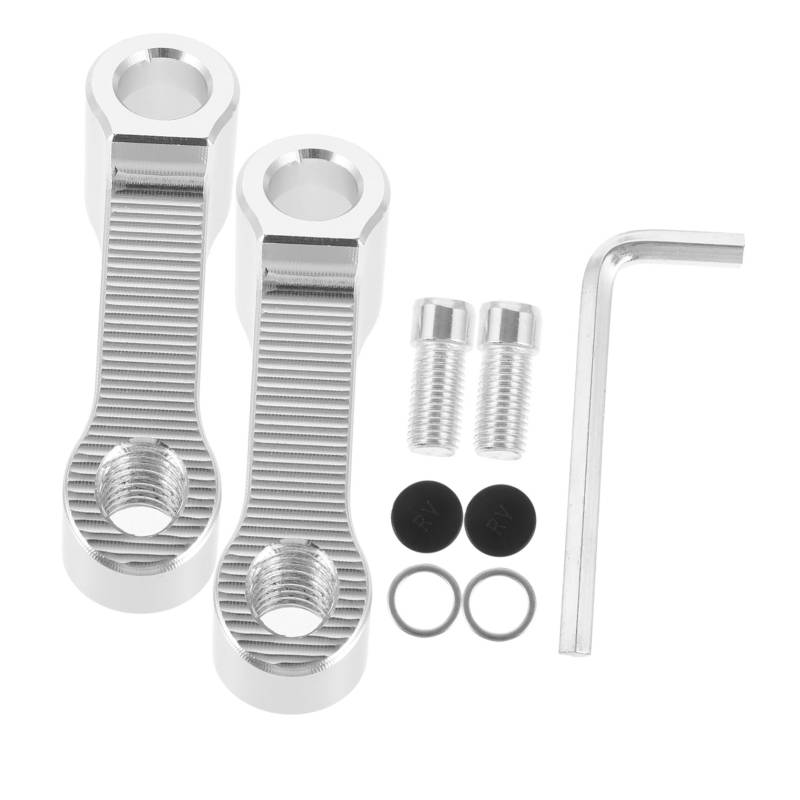 HEALLILY Rückspiegelhalterung 1 Satz -rückspiegelverlängerung Lenkerspiegel Für Motorräder Topcase Rückspiegel Verlängerung Spiegelverlängerung Für Motorräder -spiegelerhöhung Silver Motorradspiegel von HEALLILY