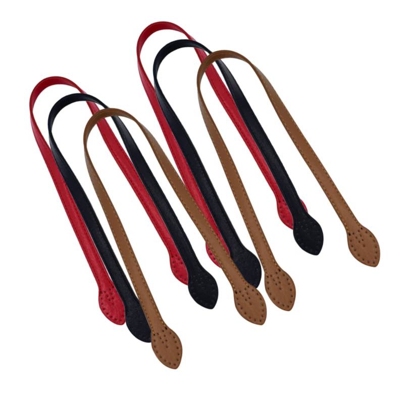HEALSOPTHY 6Stücke Teiliges Handtaschengurte Imitationsleder Langlebige Schulterriemen für Handtaschen Ersatzriemen Schwarz und Rot von HEALSOPTHY