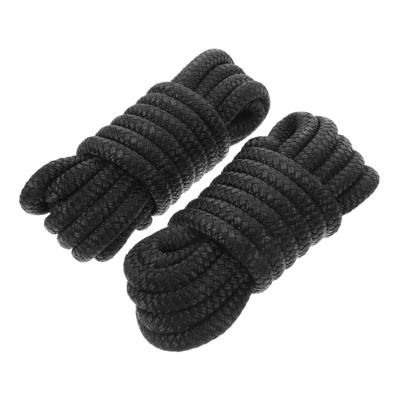 HEATSHAKING 2 Stück Bootsschleppseil Boot zubehör Bootsseil Ankerdichtung Meereslinie schwarzes Seil im Freien Bootsleinen zum Andocken Seile Meeresliegeplatzquelle Dickes Seil Nylon Black von HEATSHAKING